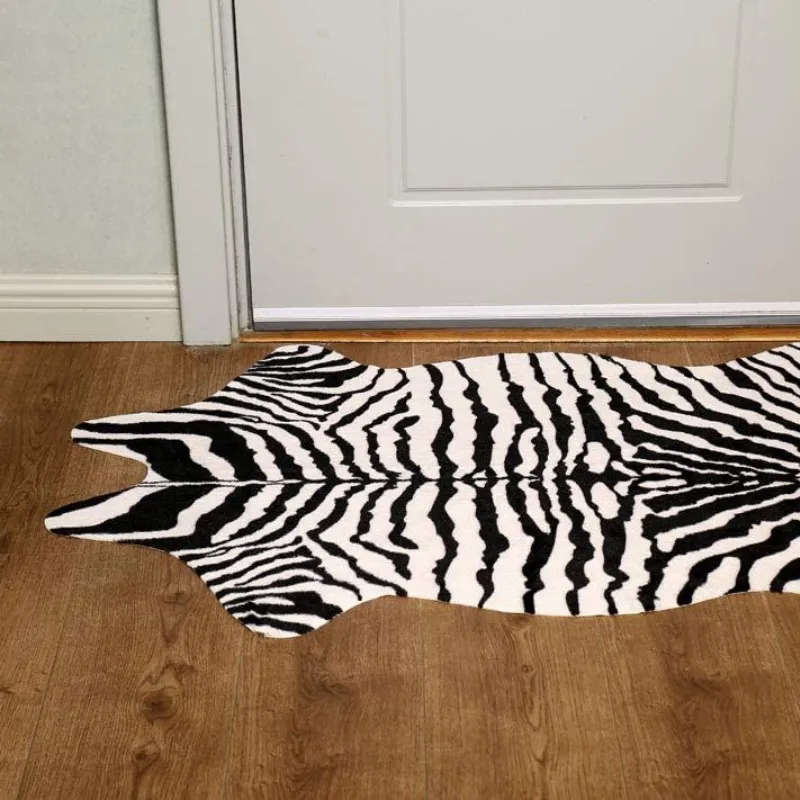 Faux Zebra Print Rug