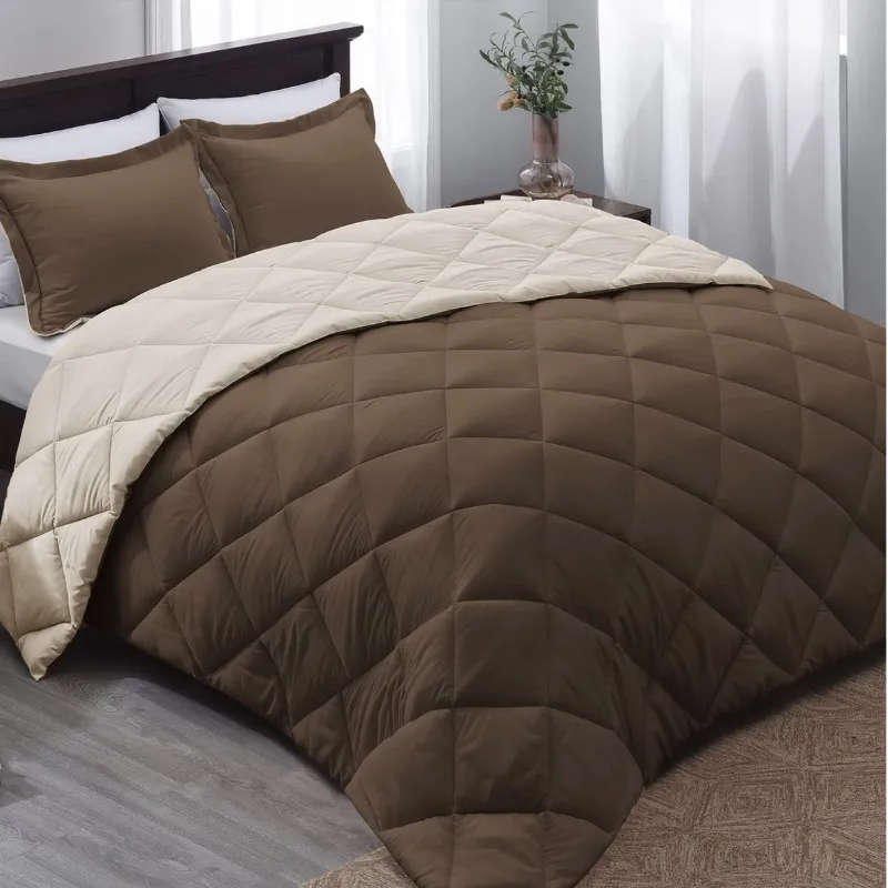 Acesa Quality Reversible 5 Piece Comforter set Brown/Ivory