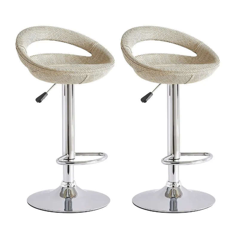 Bar / Kitchen Counter Stools - 2 Pack - Rattan Wicker- Cream Colour