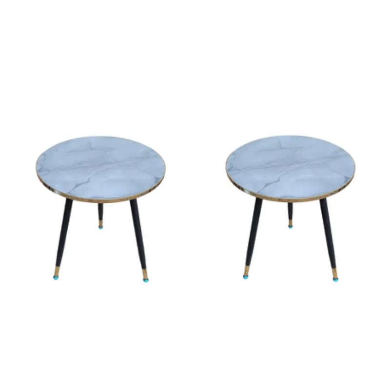 Laminated Wooden Marble Look Perla 2 Piece Table Set