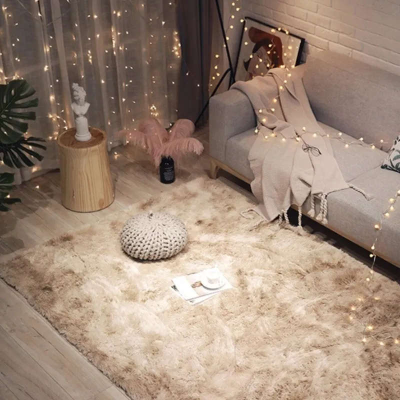 Large Cream Fluffy Carpet