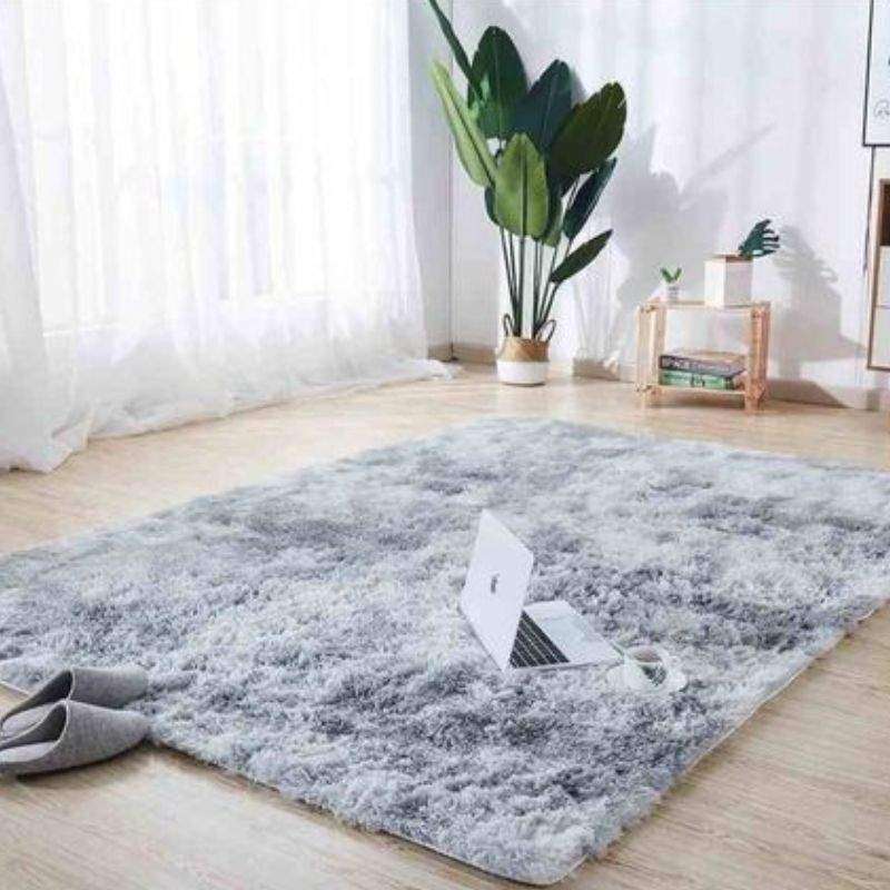 Large Premium Fluffy Carpet/Rug - 200 x 150 cm - Silver & Grey