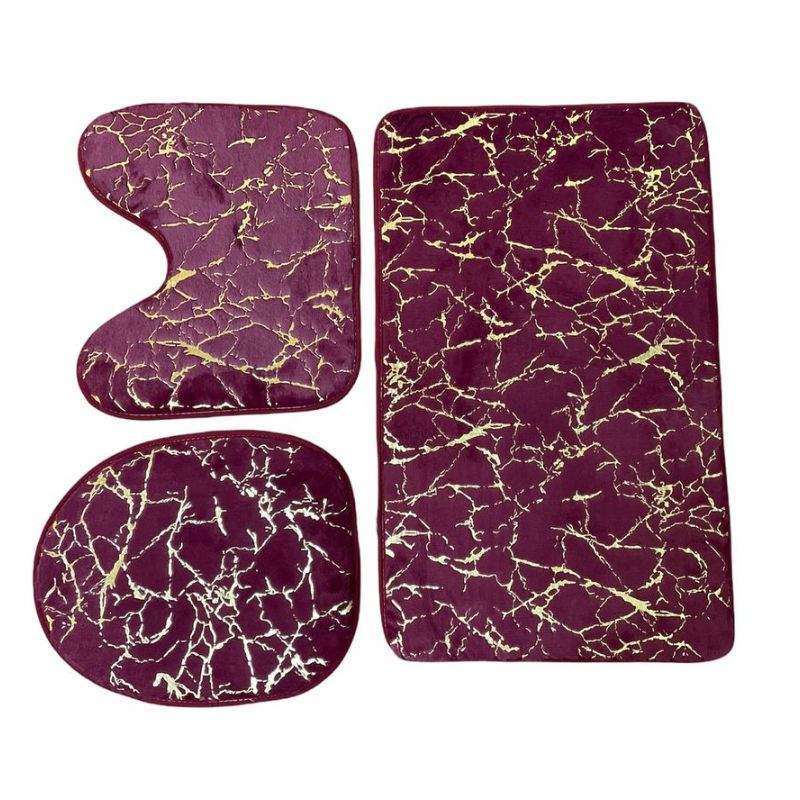 Marble Design Bathroom Mats Set