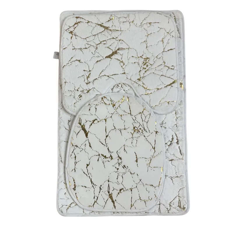 Marble Design Bathroom Mats Set