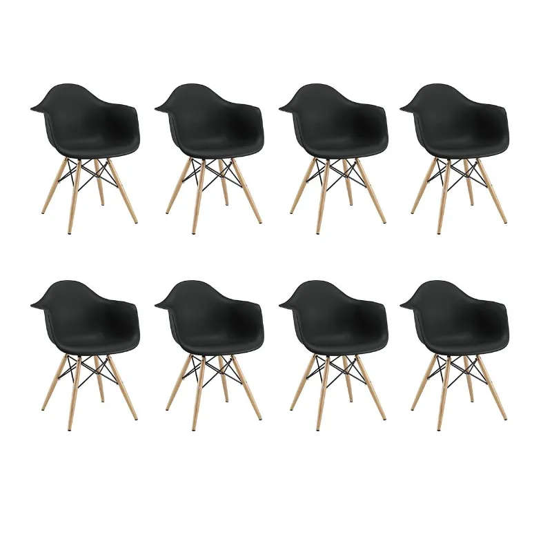 Modern Design Non-Slip Eames Dining Arm Chairs Set - 8-Piece