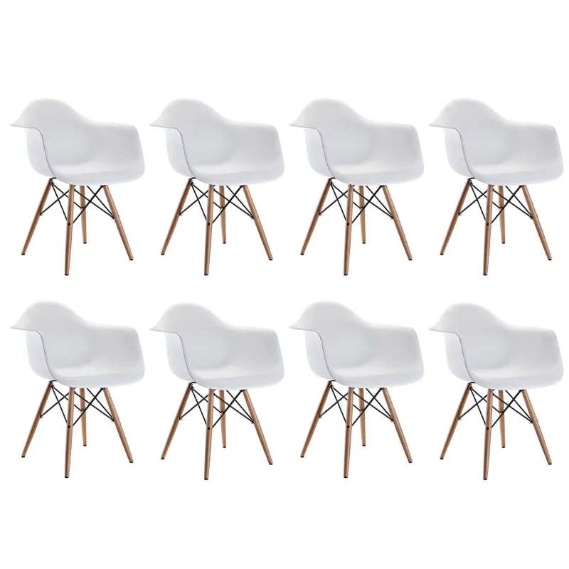 Modern Design Non-Slip Eames Dining Arm Chairs Set - 8-Piece