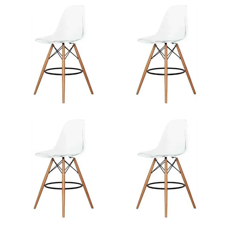 Modern Style Eiffel Chair Counter Bar Stools Set - 4 Pieces - 25.5-Inch