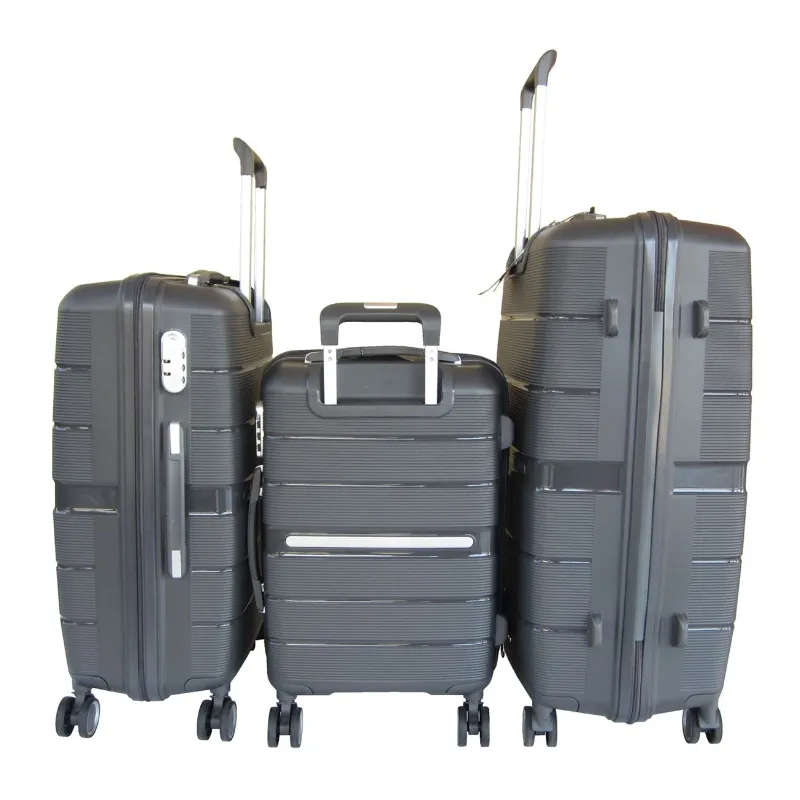 Mooistar Unbreakable Travel Luggage 3 Piece Suitcases Spinner - Black