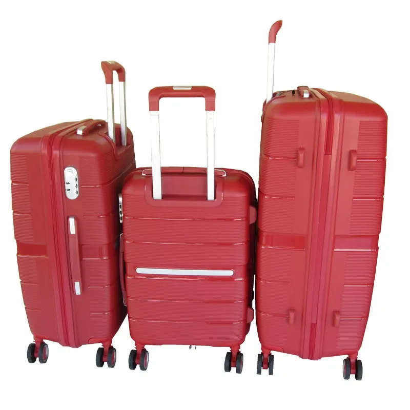 Mooistar Unbreakable Travel Luggage 3 Piece Suitcases Spinner - Red