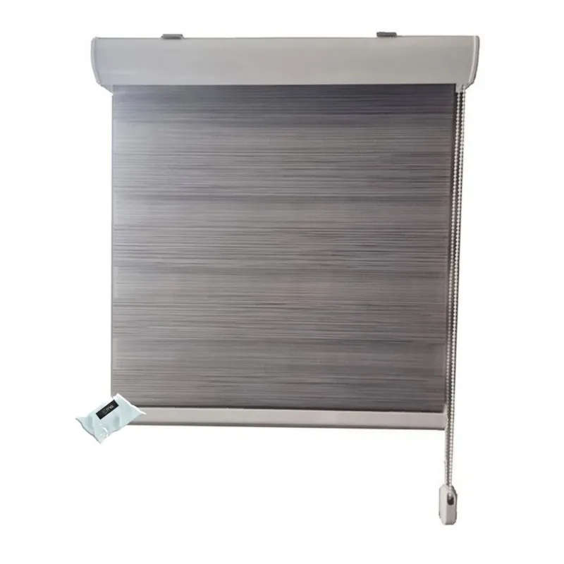 Mordern Readymade Quality Roller Blind  Textured Silver & IYWA Tieback