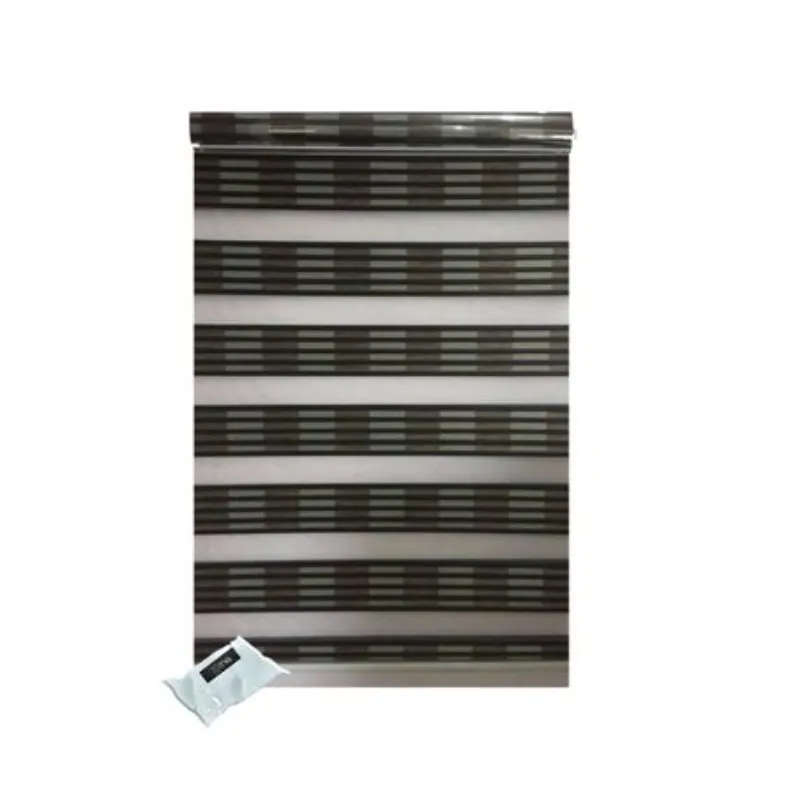 Mordern Readymade Zebra Roller Blind  Textured Black & IYWA Tieback