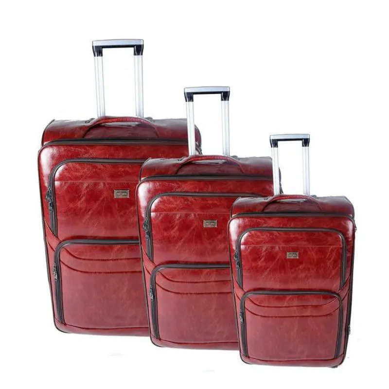 Nexco Luggage Set of 3 PU Leather Travel Suitcases 28'24'22"