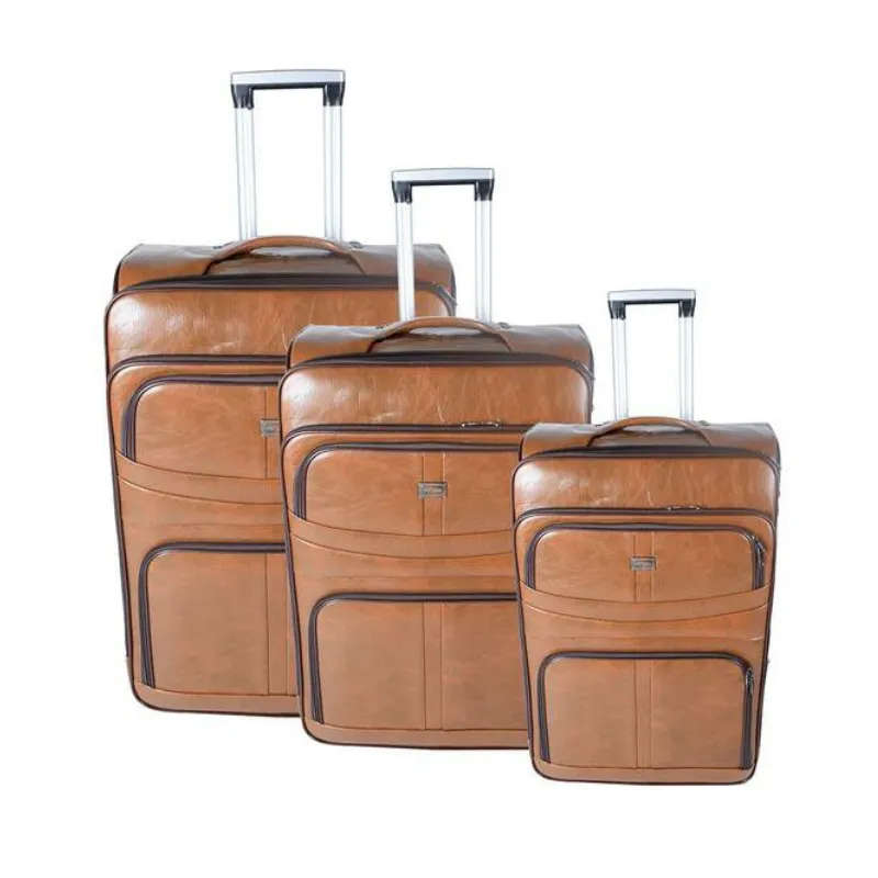 Nexco Luggage Set of 3 PU Leather Travel Suitcases 28'24'22"