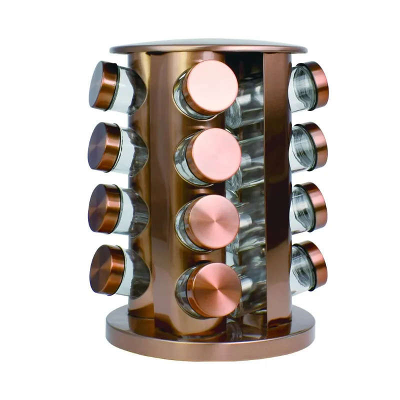 Optic Stainless Steel Spice Rack 16 Piece - Copper