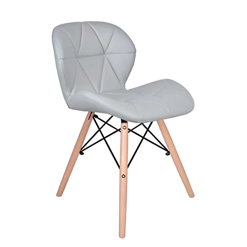 Pre-assembled Padded Dinging Chair With Solid Wooden Legs - PU Leather