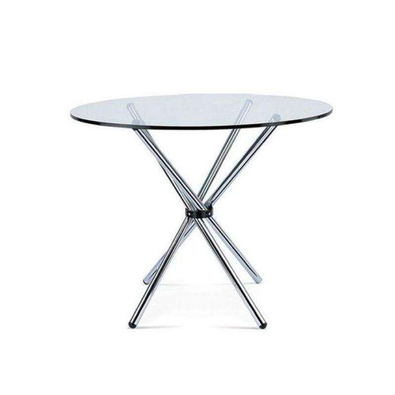 Round Glass Table 80cm - Silver Legs