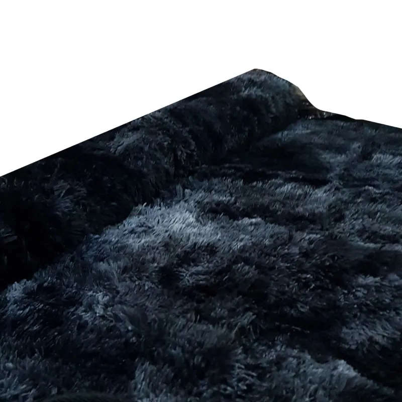 Large Premium Fluffy Carpet/Rug - Charcoal Mix Black