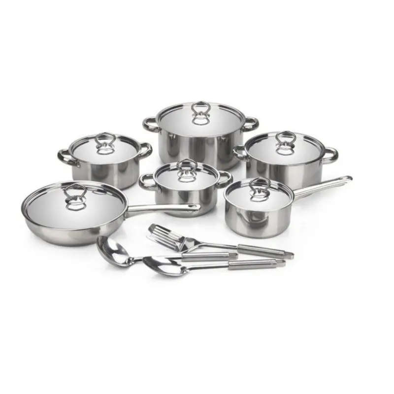 Sastro - Set Of 15 Pieces Heavy Bottom Stainless Steel Cookware