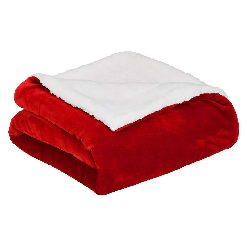 Sherpa Flannel Soft Blanket, Available on both sides. Multiple colour.
