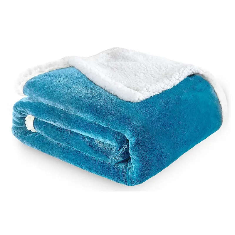 Sherpa Flannel Soft Blanket, Available on both sides. Multiple colour.