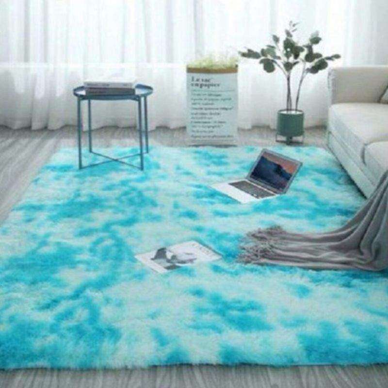 Soft Shaggy Fluffy Rug - Light Blue