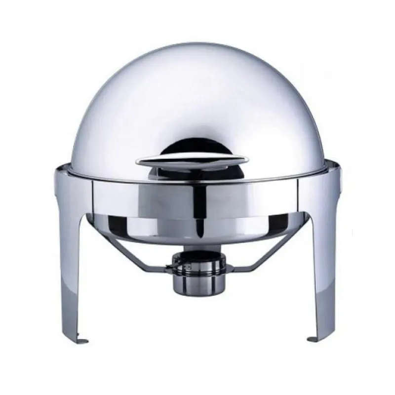 Stainless Roll Top Round Chafing Dish With Lid