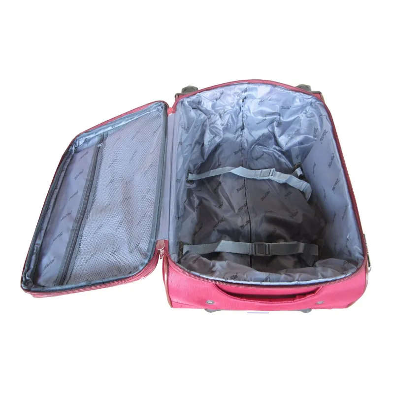 Trolley 3 Piece Travel Luggage Spinner - Red Fabric