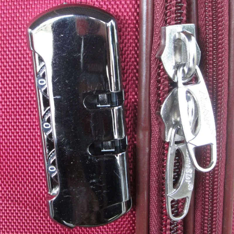 Trolley 3 Piece Travel Luggage Spinner - Red Fabric