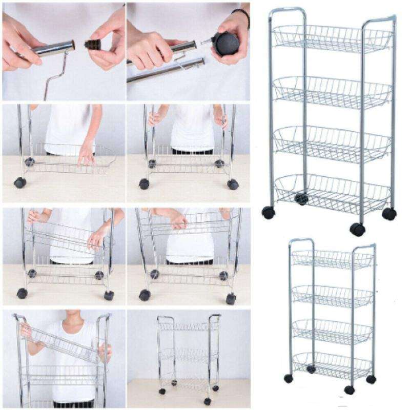 Vegetable Rack 4 Tier Oblong Chrome Plated