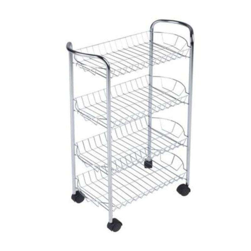 Vegetable Rack 4 Tier Oblong Chrome Plated