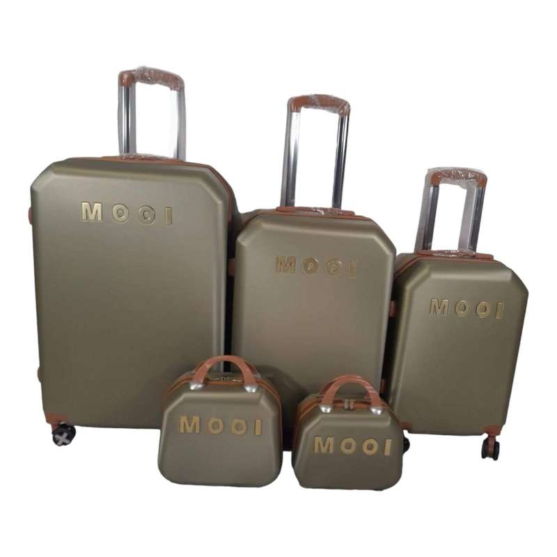 SMTE-Quality Luggage Suitcase Hardshell Mooistar 5 Piece -Gold