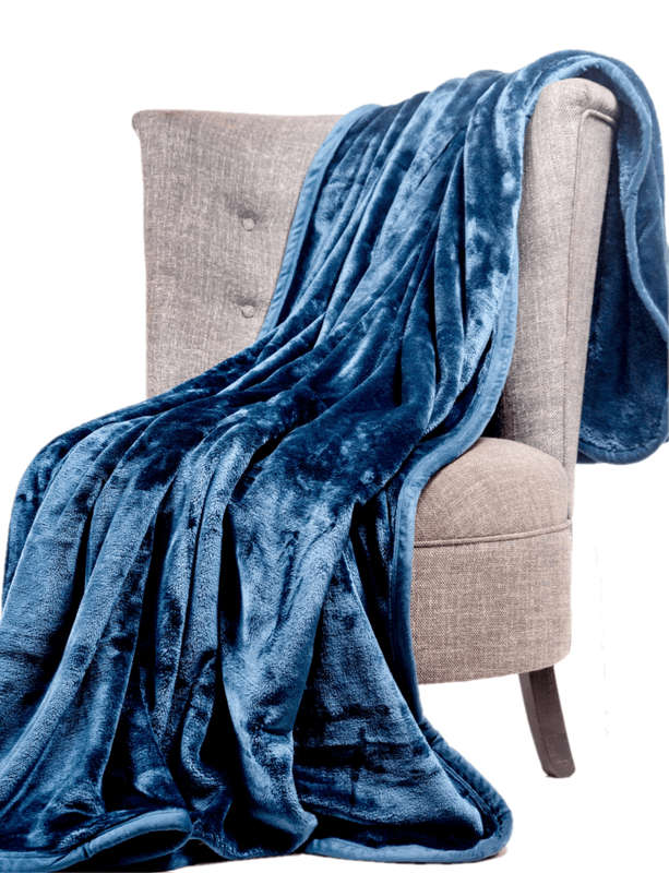 SMTE Cashmere "Feel" Luxurious Mink Blankets - Teal with keychain