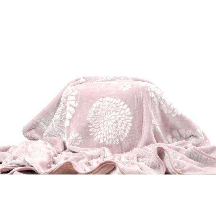 SMTE Pure Mink Blanket - Salmon Pink with keychain