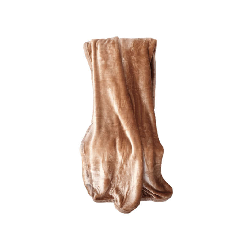 SMTE Cashmere "Feel" Luxurious Blankets - Beige with keychain