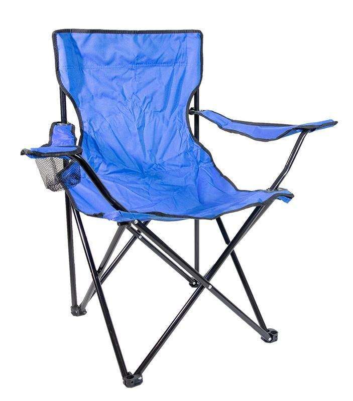 SMTE Blue Camping Chair - Medium (135kg) with keychain