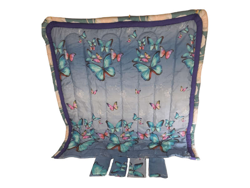 SMTE Bedding- 5 Piece Comforter Set- Queen Size - Purple Butterfly with keychain