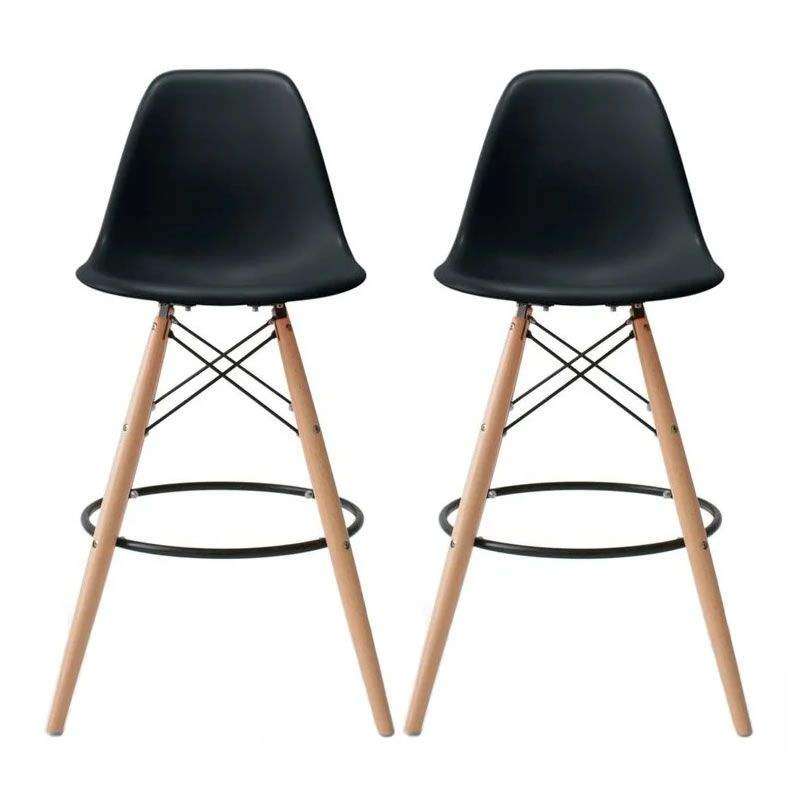 SMTE Modern Armless Counter - Bar Chairs - Set of 2 with keychain