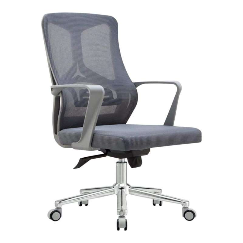SMTE Mesh Swivel Office Chair - Grey - B202 with keychain