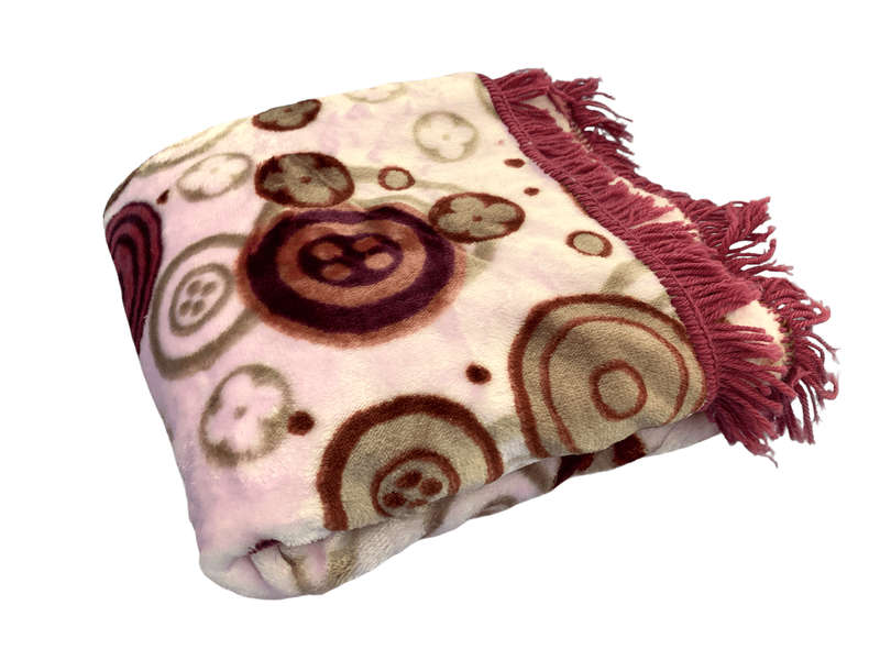 SMTE Azaz - Charlie 140X140cm Colorful Blanket Baby Pink Dots with keychain