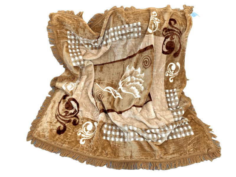 SMTE Azaz - Charlie 140X140cm Colorful Blanket Light Brown Squre with keychain