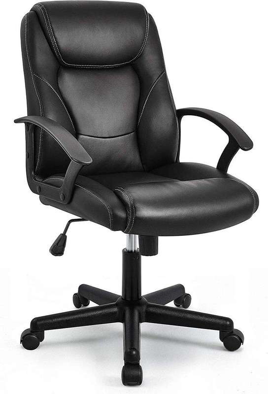 SMTE Home Office Chair Ergonomic Desk Chair Swivel - Black with keychain