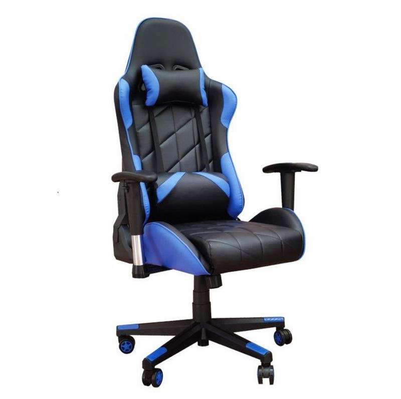 SMTE High-Back Adjustable Gaming Chair (Blue) with keychain