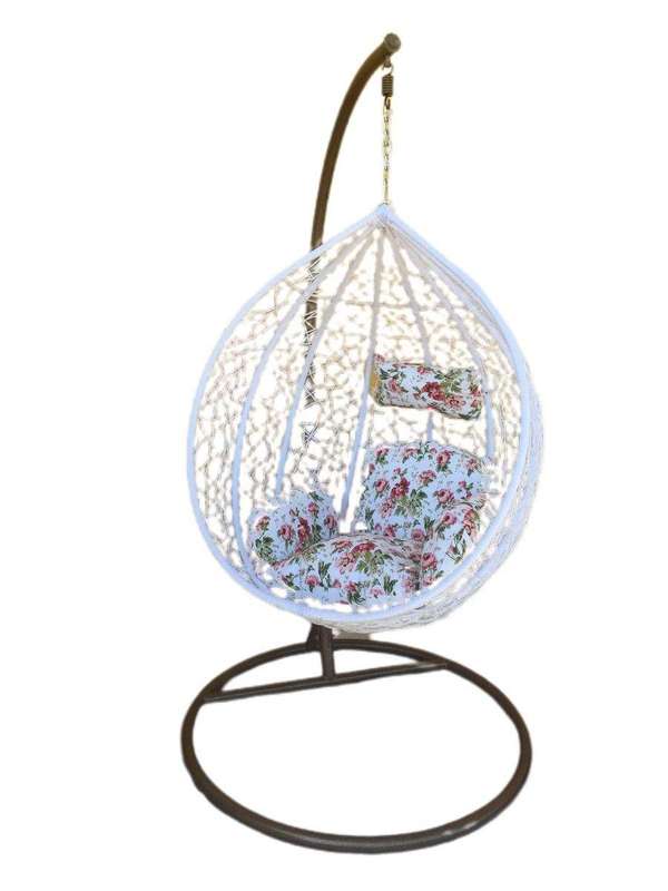 SMTE Hanging And Nest Chair - 90cm - White with keychain