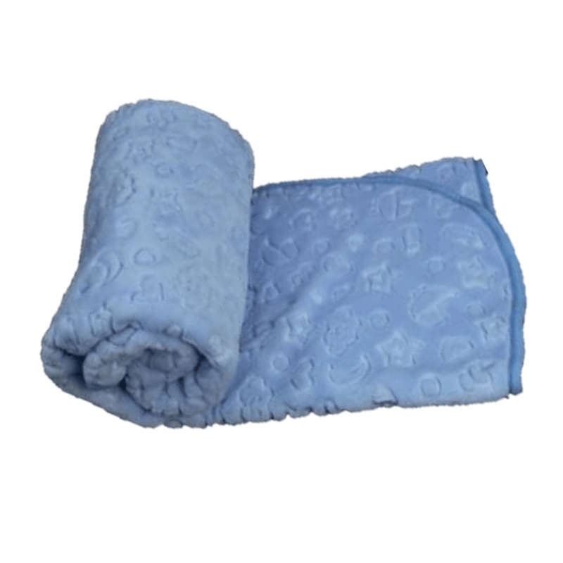 SMTE 1 Ply Mink Baby Blanket - Blue with keychain