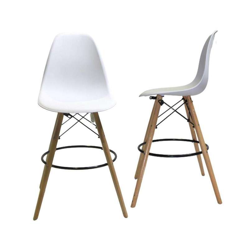 SMTE GB Kitchen High Chair Set of 2 - White with keychain