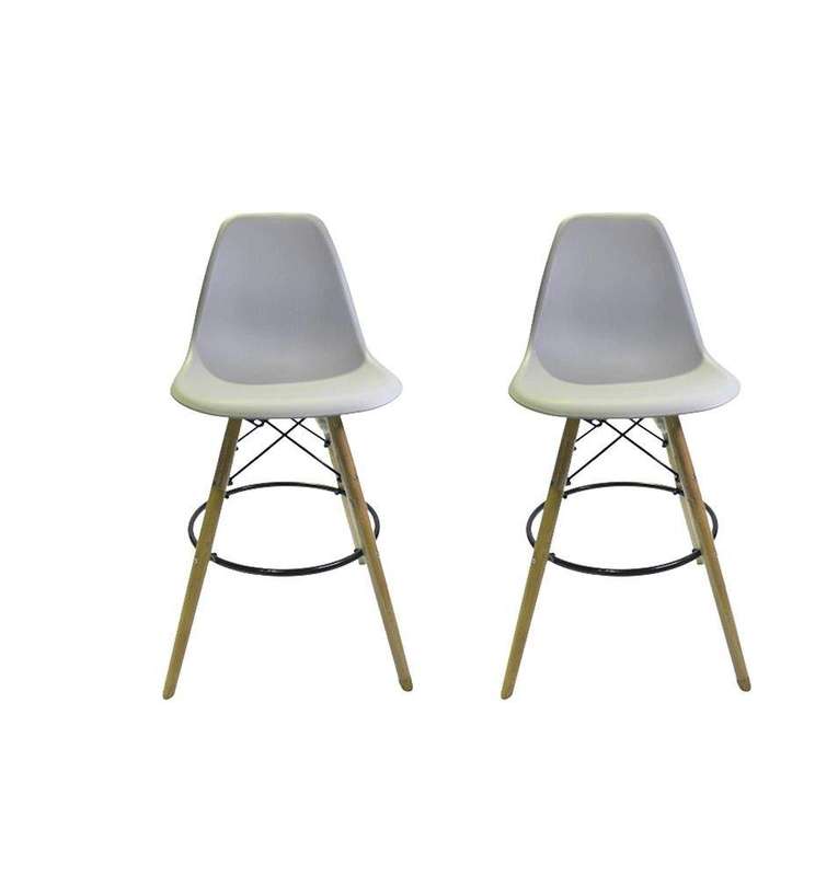 SMTE GB Kitchen High Chair Set of 2 - Grey with keychain