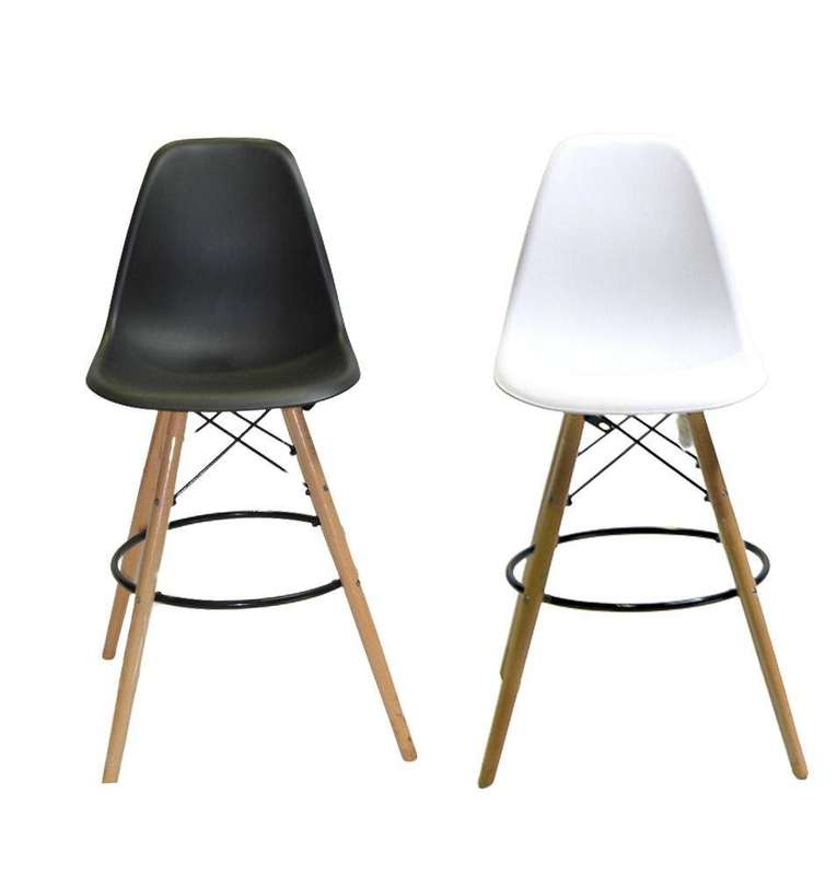 SMTE GB Kitchen High Chair Set of 2 - Black and White with keychain