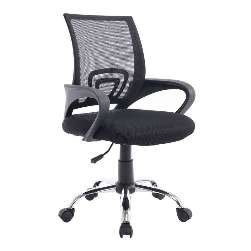 SMTE Everfurn Office & Computer Chair: Mid Back | Swift Series - Black with keychain