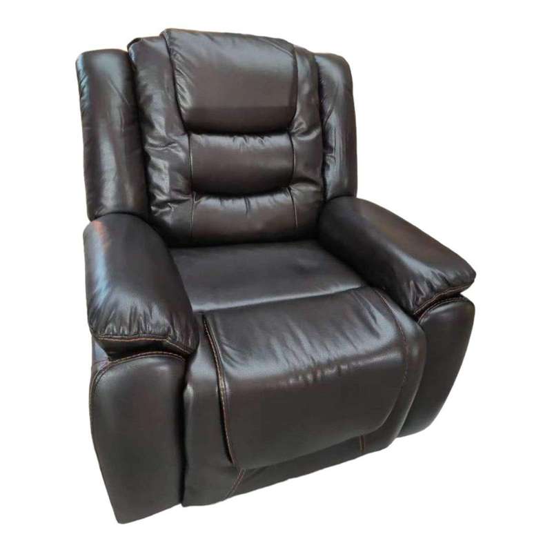 SMTE Euro Leather Recliner Chair Sofa - Brown with keychain