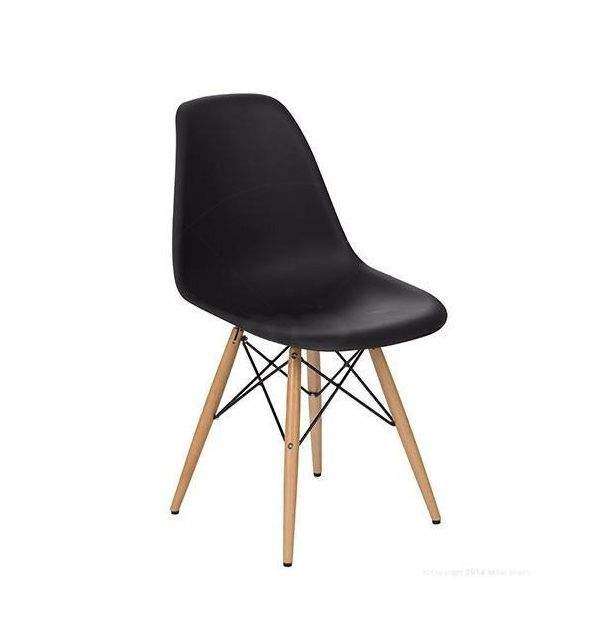 SMTE Emmy Wooden Leg Chair - Black with keychain